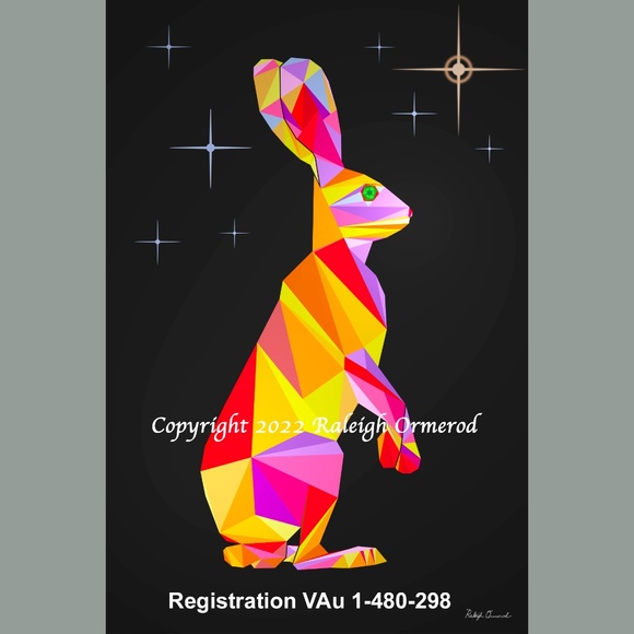 Jackrabbit On Night Watch by Raleigh Ormerod 20x30 - Picture 1 of 2